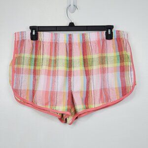 Celebrity Pink Plaid Pull-On Cotton Sleep Shorts NEW NWT Size 2X